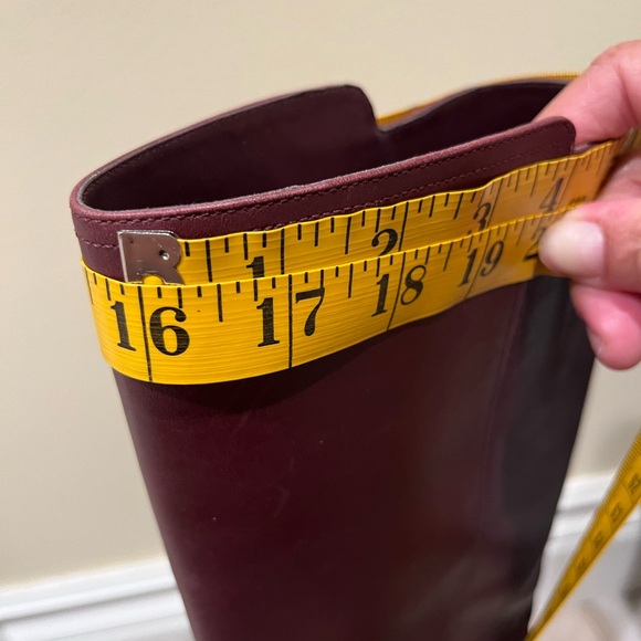 Banana Republic Tall Burgundy Red / Maroon Buckle Leather Boots, Size 9 - Picture 13 of 14